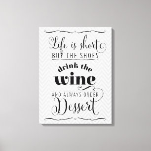 LIFE IST KURZE moderne Typografie motivierend grau Leinwanddruck