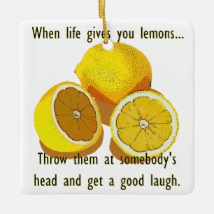 Life Lemons Dark Spaß Funny Yellow Frucht Keramikornament
