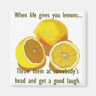 Life Lemons Dark Spaß Funny Yellow Frucht Magnet