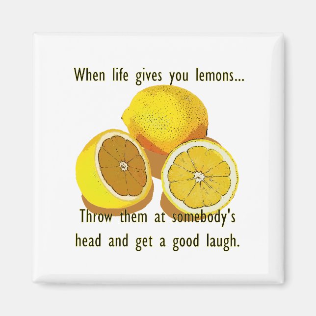 Life Lemons Dark Spaß Funny Yellow Frucht Magnet (Vorne)