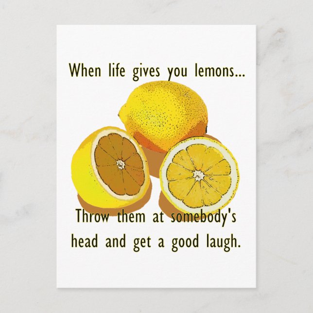 Life Lemons Dark Spaß Funny Yellow Frucht Postkarte (Vorderseite)
