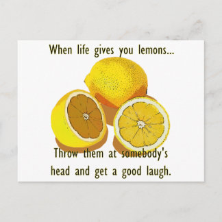 Life Lemons Dark Spaß Funny Yellow Frucht Postkarte