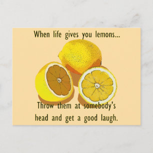 Life Lemons Dark Spaß Funny Yellow Frucht Postkarte
