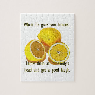 Life Lemons Dark Spaß Funny Yellow Frucht Puzzle