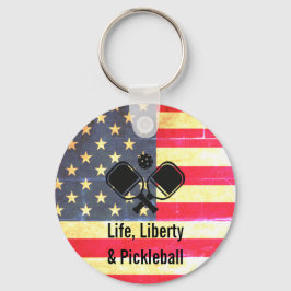 Life Liberty & Pickleball Patriotischer Schlüssela Schlüsselanhänger