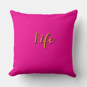 Life Logo Hot Pink Kissen