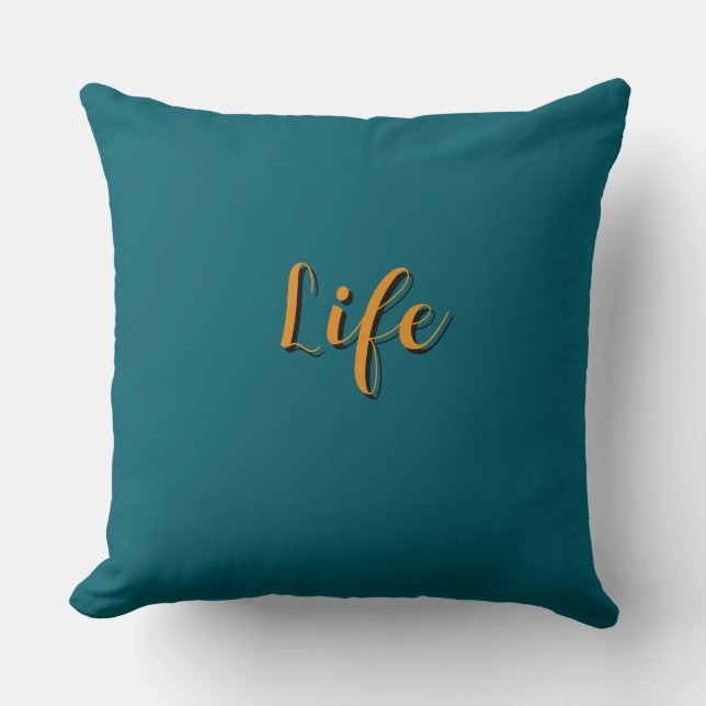 Life Logo Türkis Kissen (Vorderseite)