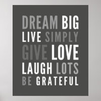 LIFE MANTRA positive moderne Typografie dunkelgrau