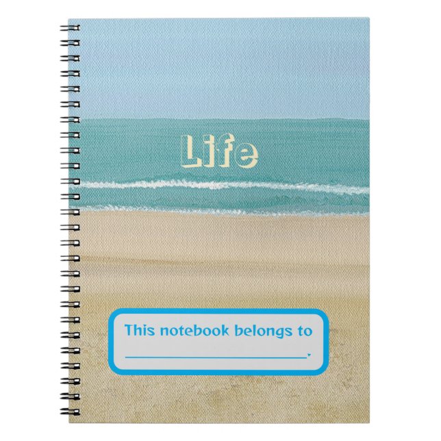 Life, Ocean Waves Beach Sand Personalisiertes Note Notizblock (Vorderseite)