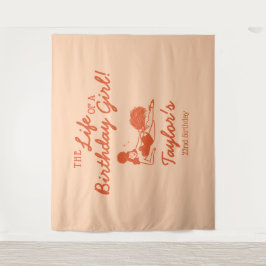 Life of a Birthday Girl Party Backdrop Wandteppich