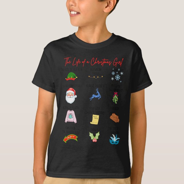 Life Of A Christmas Girl Era Nk Bow Preppy Coquett T-Shirt (Vorderseite)