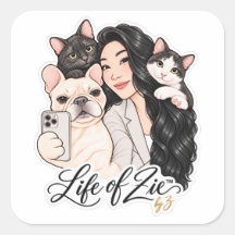 Life of Zie™ | Süßes Haustier-Portrait-Sticker