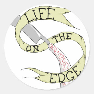Life on the Edge Barbering Rasierer Aufkleber