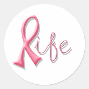 Life Pink Ribbon Runder Aufkleber