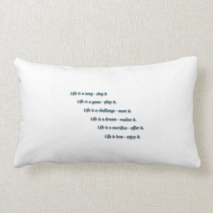 Life Quote von Sai Baba - Das Leben ist ein Lied - Lendenkissen