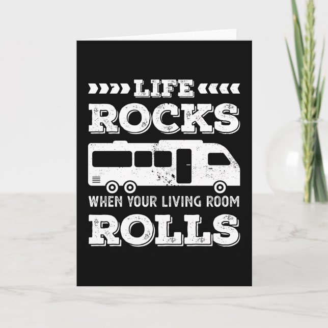 Life Rocks - Funny RV Motorhome Geschenk Karte (Vorderseite)