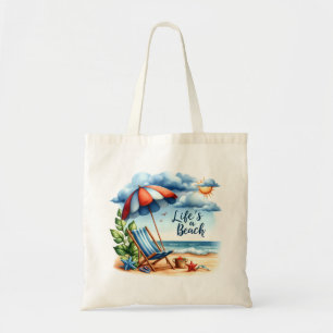 "Life s A Beach" Beach Scene Tote Bag Tragetasche