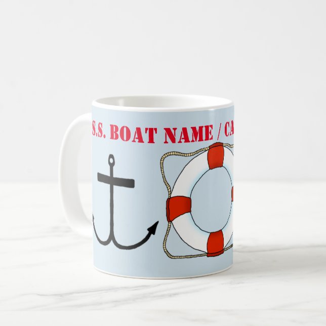 Life Saver & Anchor Tasse (Anpassen) (Vorderseite Links)
