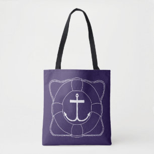Life Saver & Anchor Tote Bag (Light Print)