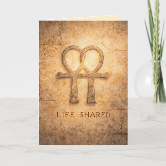 Life Shared Ankh Valentine Egyptian Symbol  Karte (Vorderseite)