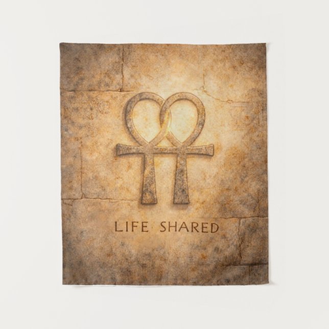 Life Shared Ankh Wall Art Egyptian Valentine Love  Wandteppich (Vorderseite)
