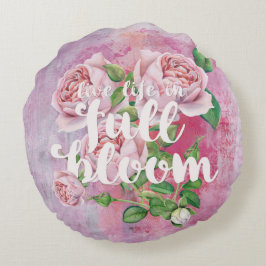 Life-Summer Blume Blumenkohl Sprichwort schön Rundes Kissen