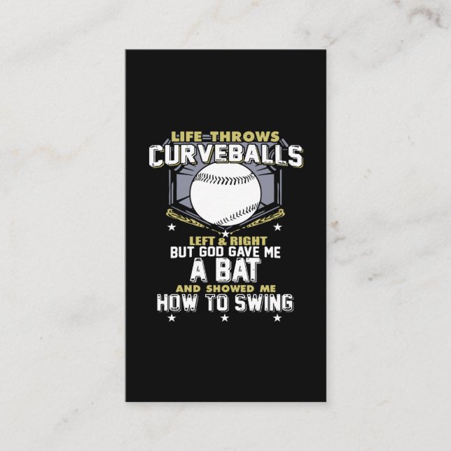 life throws curveballs left and right but god gave visitenkarte (Vorderseite)