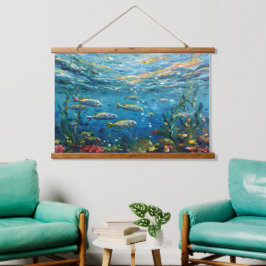 Life Under The Sea Wandteppich Mit Holzrahmen