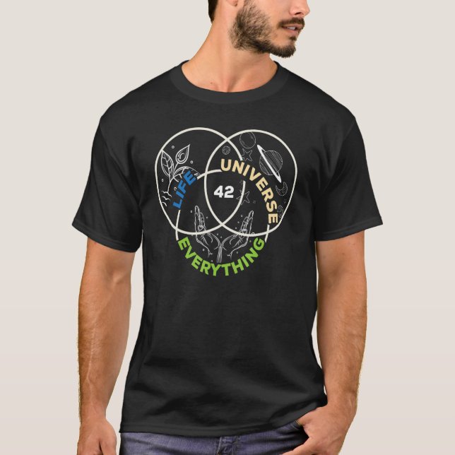 Life Universe Alles 42 Science Math Scientist T-Shirt (Vorderseite)