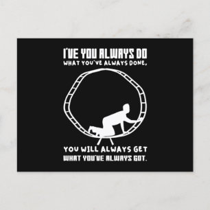 Life Wisdom Hamster Wheel Escape Entrepreneur Postkarte