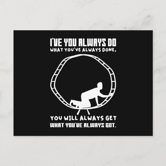 Life Wisdom Hamster Wheel Escape Entrepreneur Postkarte (Vorderseite)