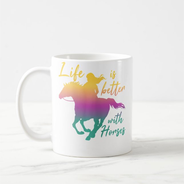 Life With Horses Women Horseback Riding Horse Owne Kaffeetasse (Links)