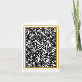 Life Zitat Black Paisley Notecard - Adiela Akoo