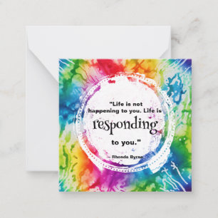 *~ LIFE Zitat Tie Dye Inspirierend AP62 Notizka Mitteilungskarte