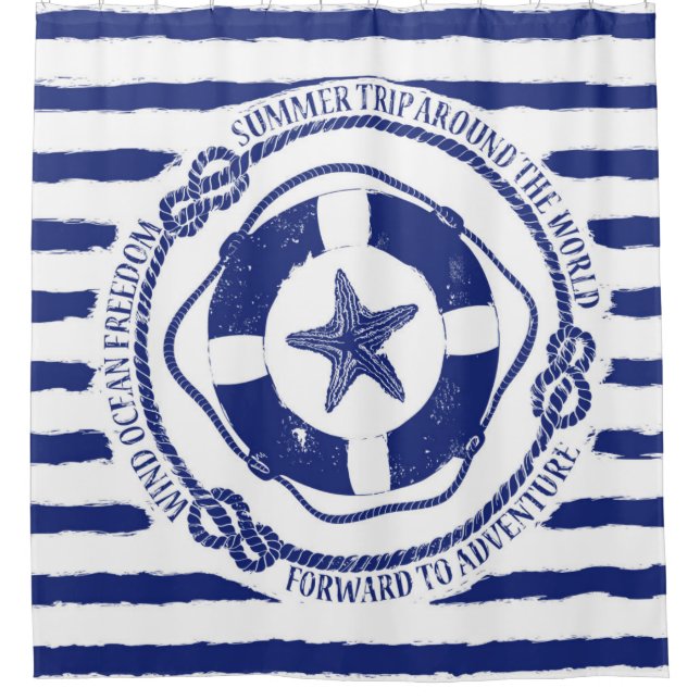 Lifebuoy und Starfish Duschvorhang (Vorderseite)