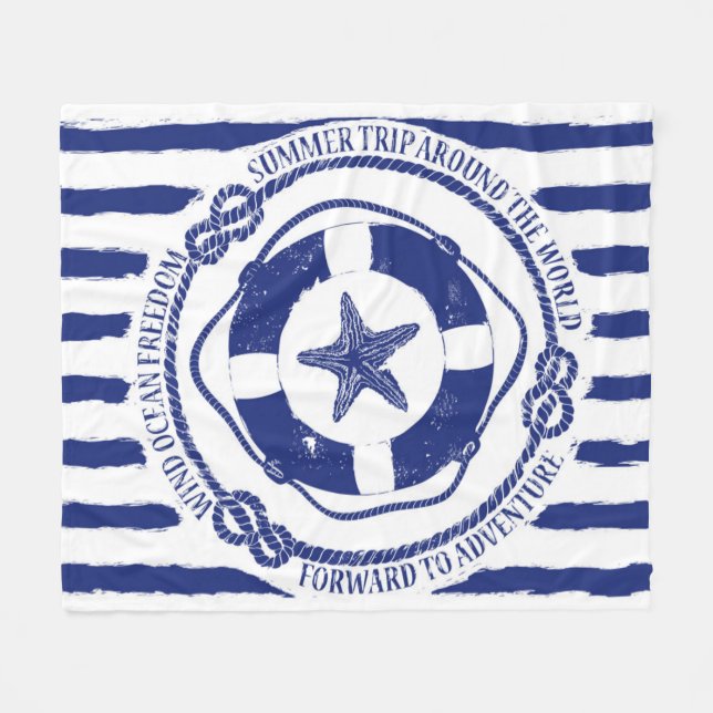 Lifebuoy und Starfish Fleecedecke (Vorderseite (Horizontal))