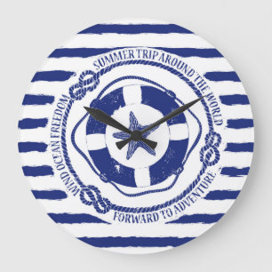Lifebuoy und Starfish Große Wanduhr