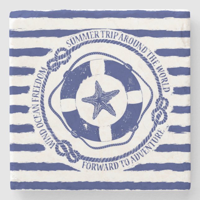 Lifebuoy und Starfish Steinuntersetzer (Vorderseite)