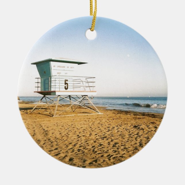 Lifeguard Tower in Santa Cruz Keramik Ornament (Vorne)