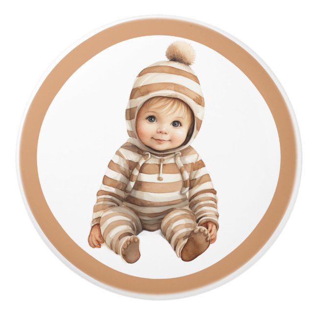 Lifelike Baby Keramik Knob - Unisex Kinderzimmer D Keramikknauf (Vorderseite)
