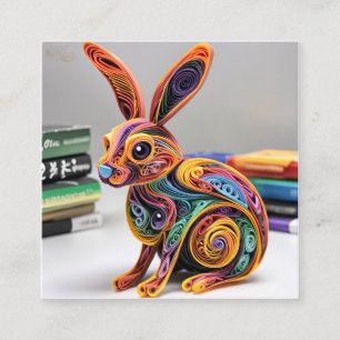 Lifelike Beautiful Paper Quilling Rabbit Telefonnummerkarte
