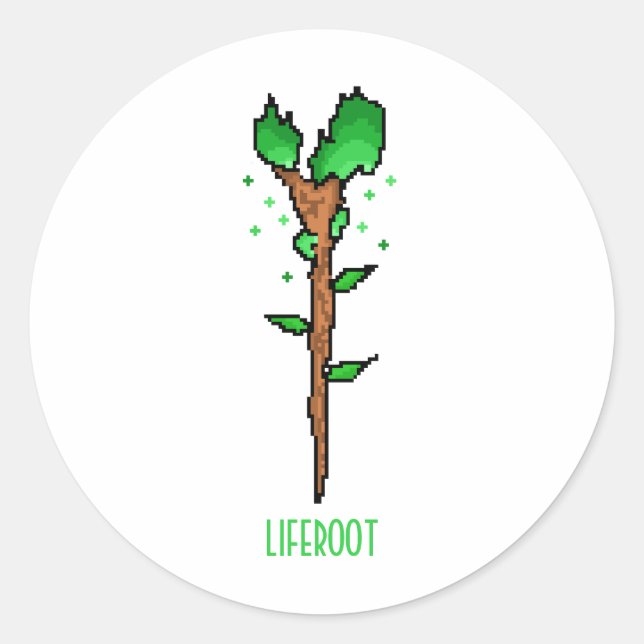 Liferoot-Zauberstab Fantasywaffe Runder Aufkleber (Vorderseite)