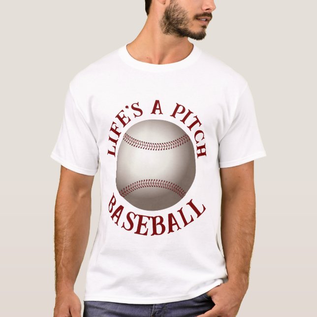 Life's A Pitch - Unisex Baseball T - Shirt (Vorderseite)