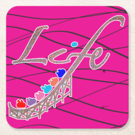 Life's a Roller Coaster-Coaster Rechteckiger Pappuntersetzer