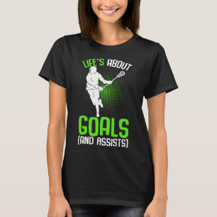 Life's About Goals Lacrosse Player Youth Men Boys T-Shirt