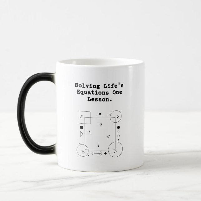 Life's Equations Solver | Daily Lesson Wisdom Verwandlungstasse (Links)