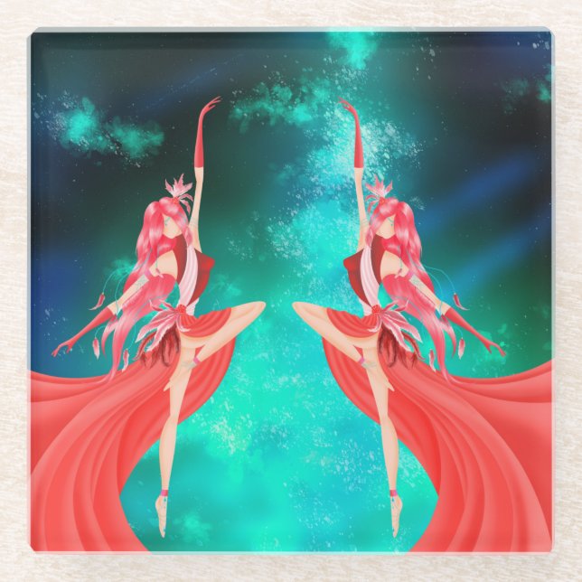 Life's Eternal Dance Glass Coaster Glasuntersetzer (Vorderseite)