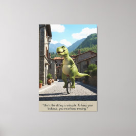 'Life's Like Riding a Bicycle' Motivational Quote Leinwanddruck