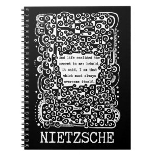 Lifes SECRET Zitat von Nietzsche Notizblock