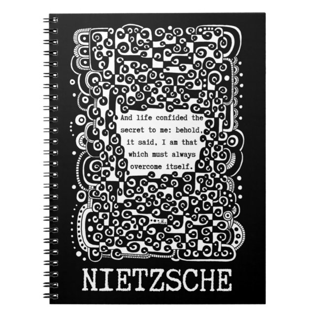 Lifes SECRET Zitat von Nietzsche Notizblock (Vorderseite)